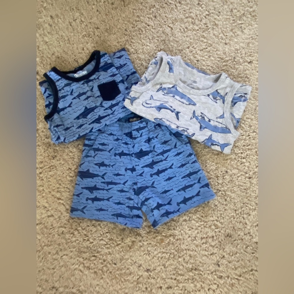 2T summer wear, shark design
